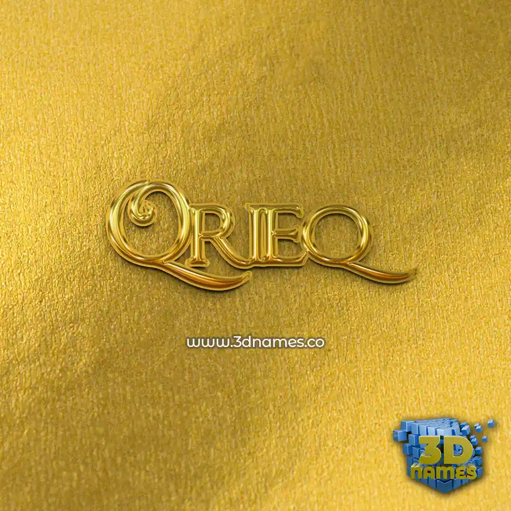 qrieq in All Gold style - 3D name wallpaper