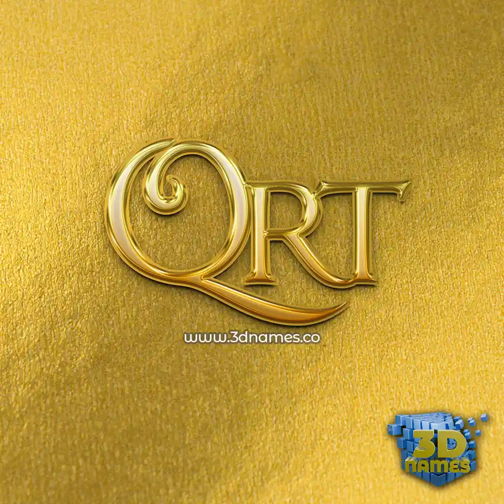 qrt in All Gold style - 3D name wallpaper