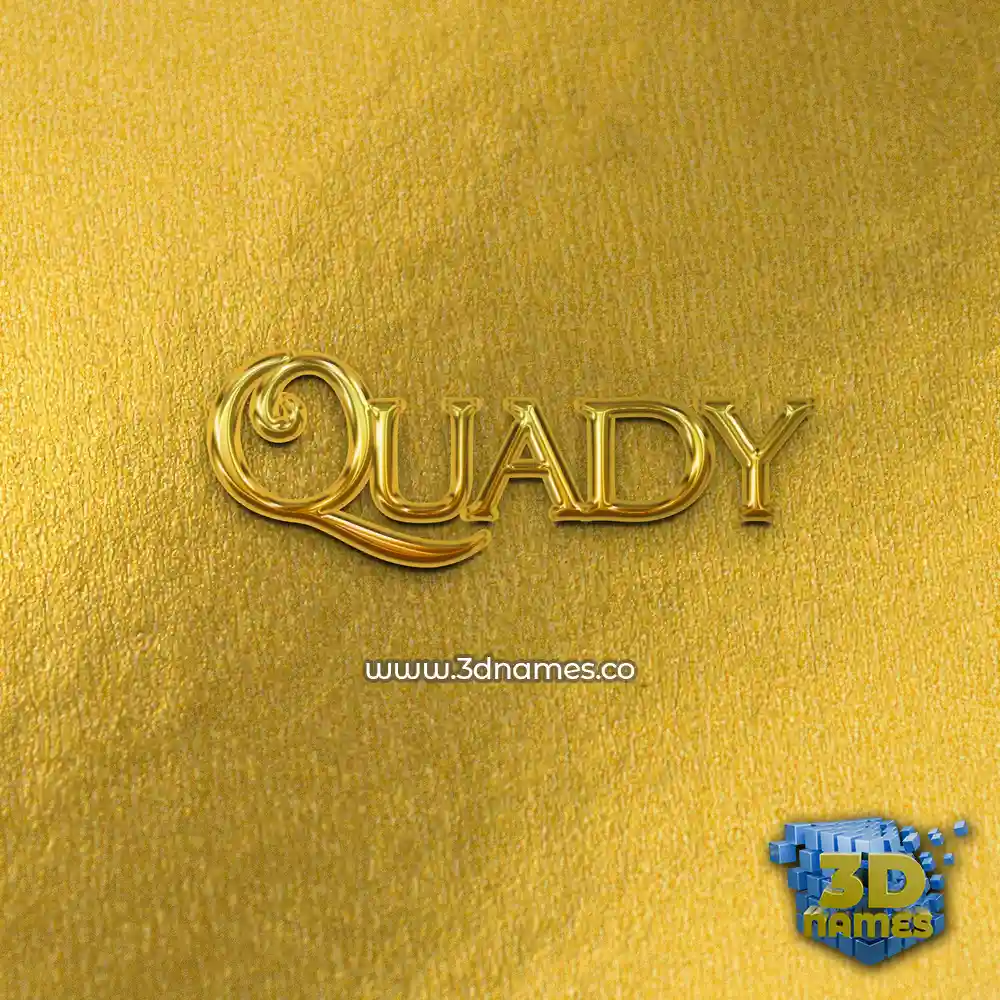 quady in All Gold style - 3D name wallpaper