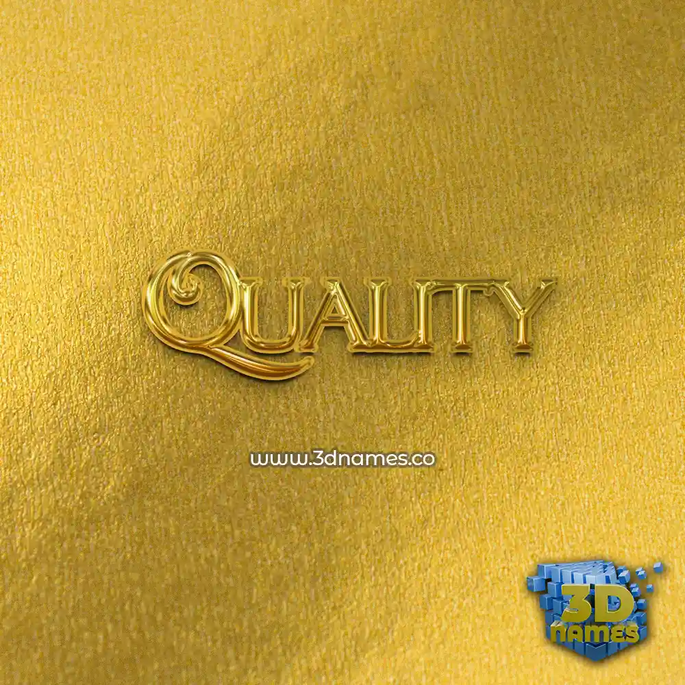 quality in All Gold style - 3D name wallpaper