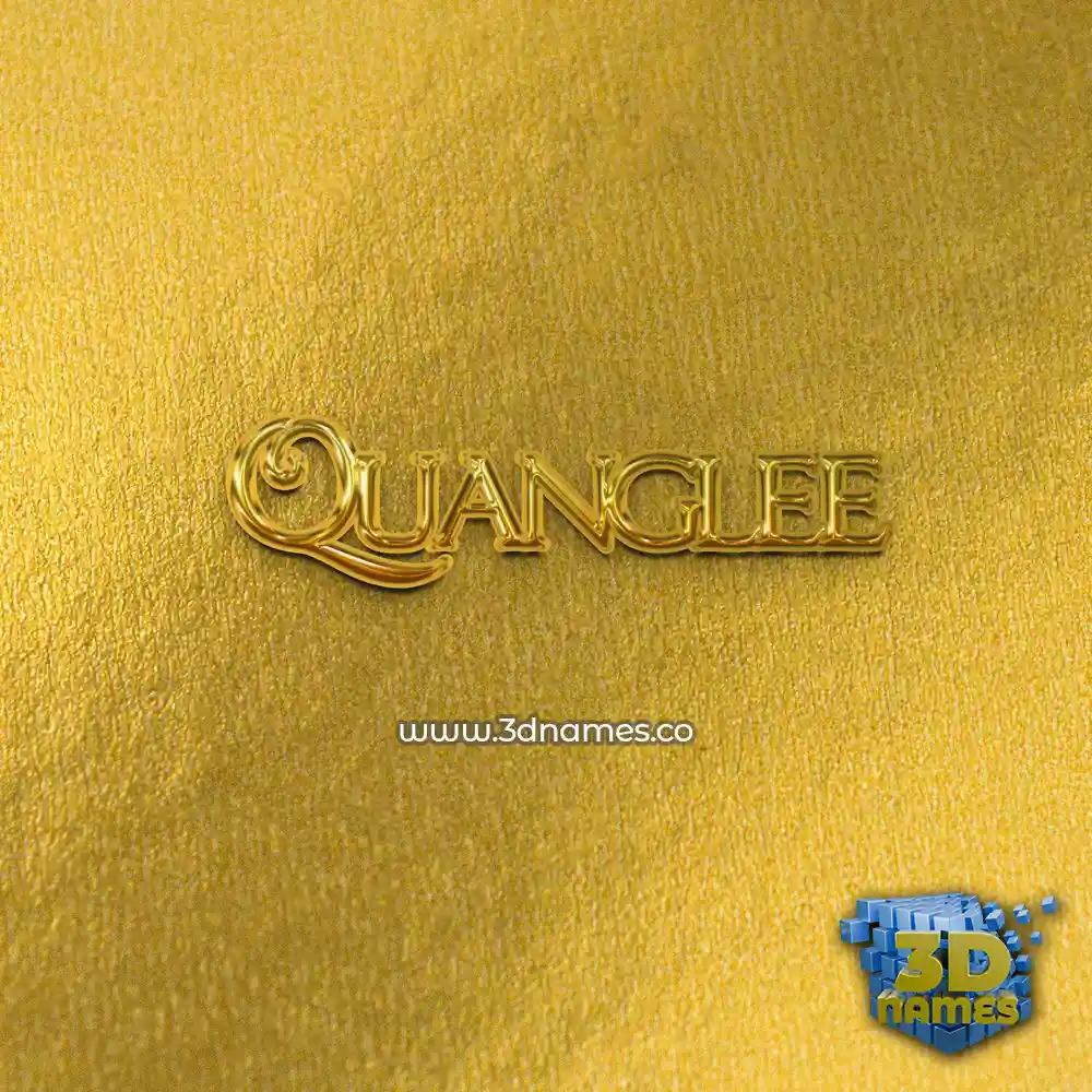 quanglee in All Gold style - 3D name wallpaper