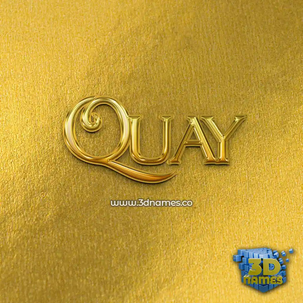 quay in All Gold style - 3D name wallpaper