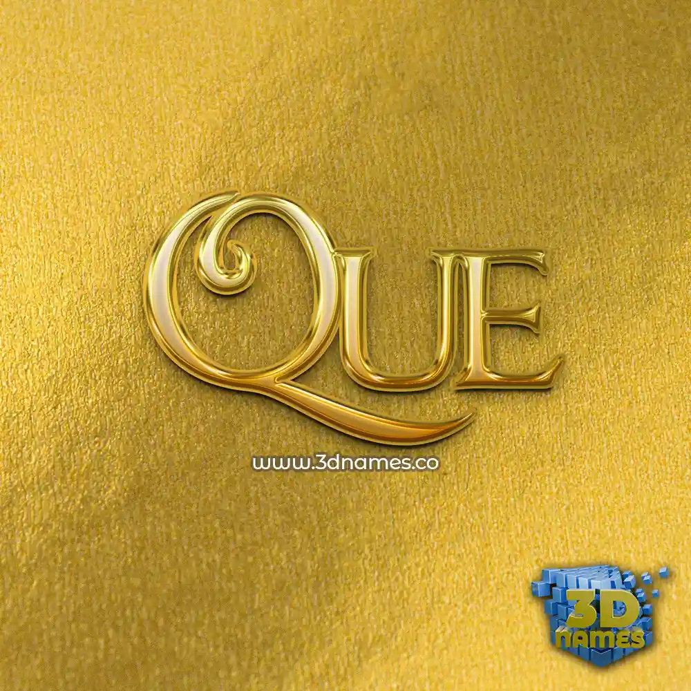 que in All Gold style - 3D name wallpaper