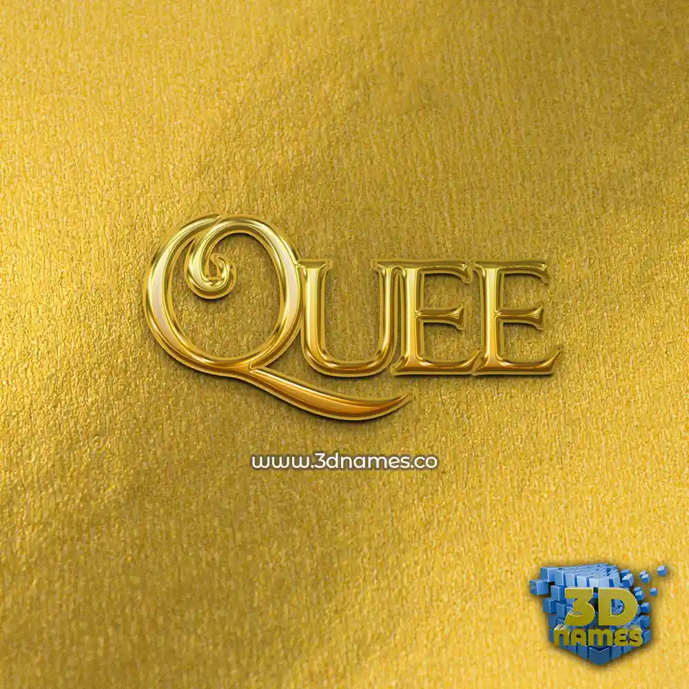 quee in All Gold style - 3D name wallpaper