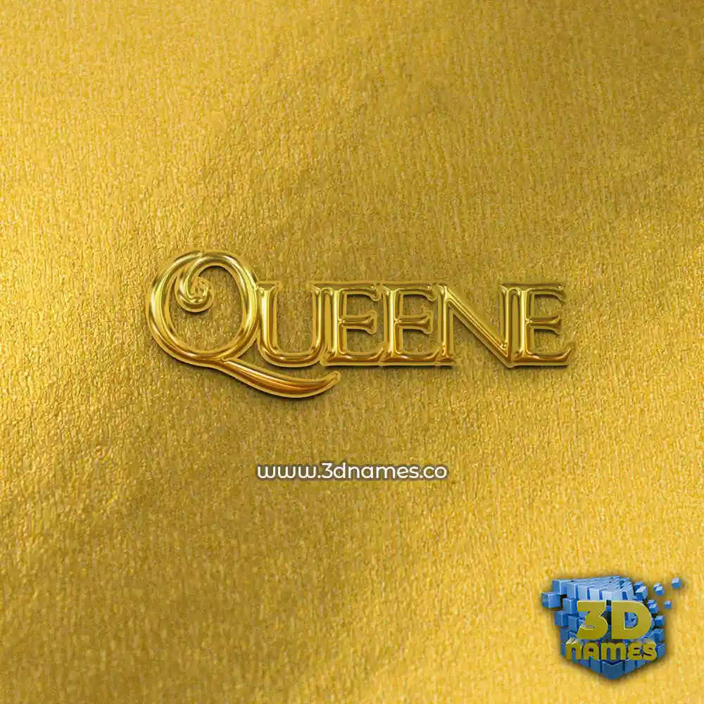 queene in All Gold style - 3D name wallpaper