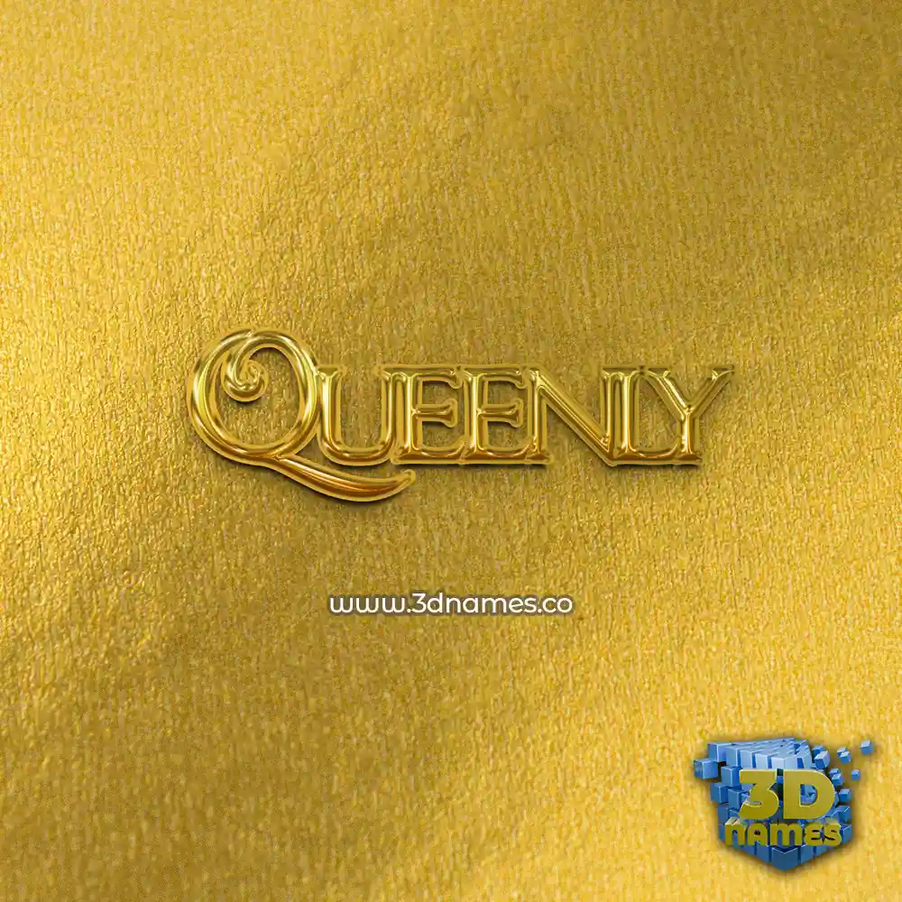 queenly in All Gold style - 3D name wallpaper