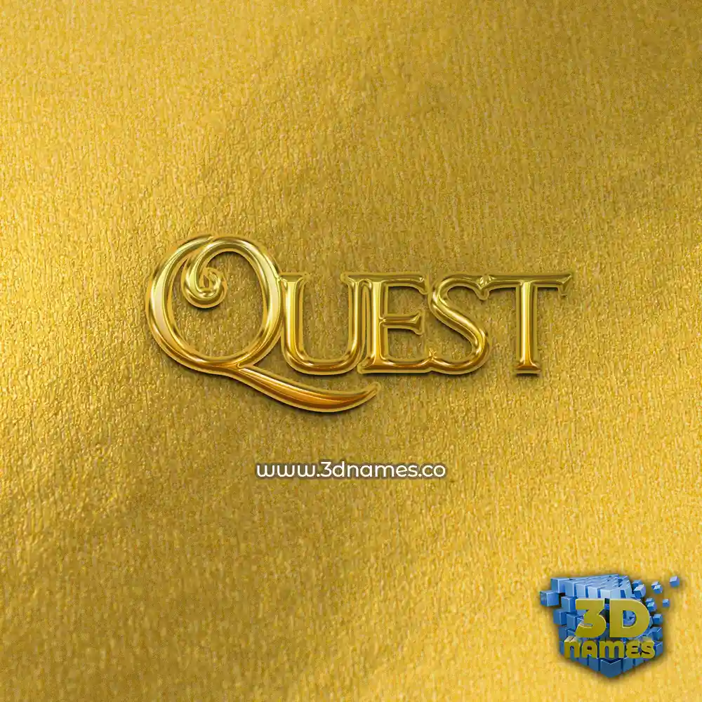 quest in All Gold style - 3D name wallpaper