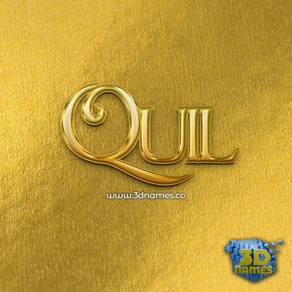 quil in All Gold style - 3D name wallpaper