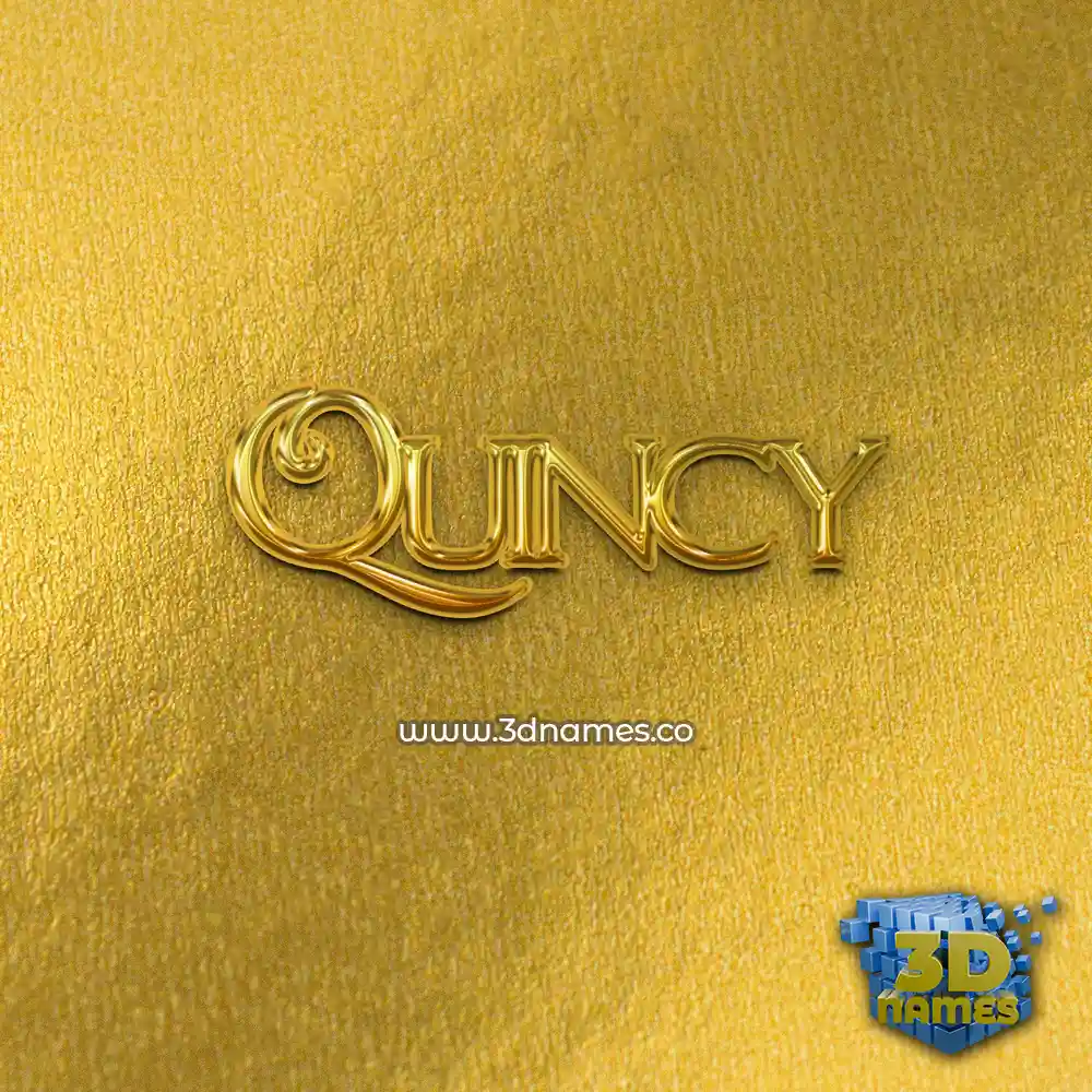 quincy in All Gold style - 3D name wallpaper