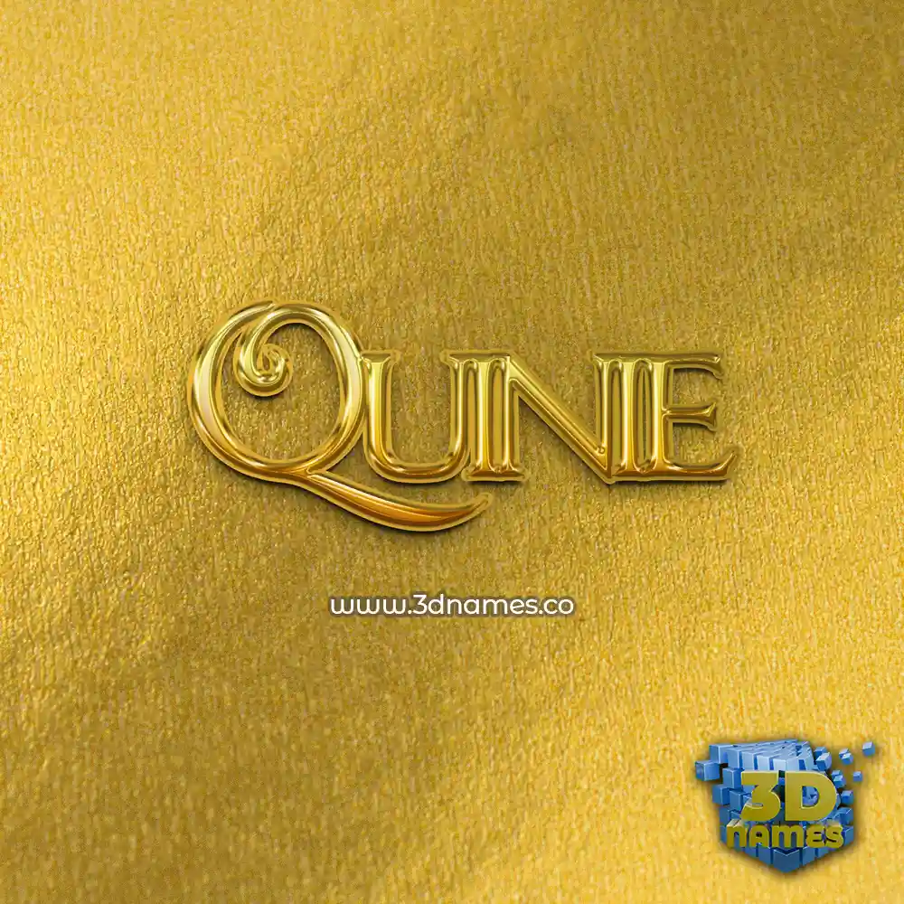 quinie in All Gold style - 3D name wallpaper