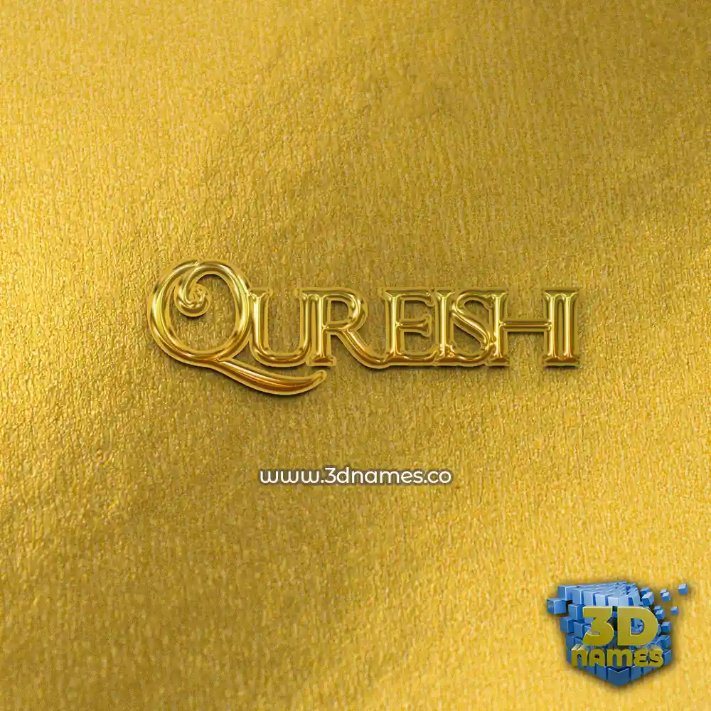 qureishi in All Gold style - 3D name wallpaper