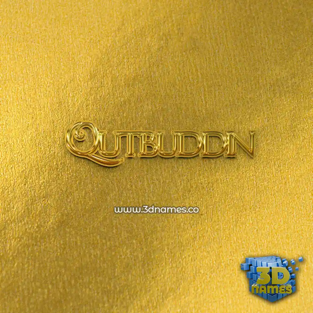 qutbuddin in All Gold style - 3D name wallpaper