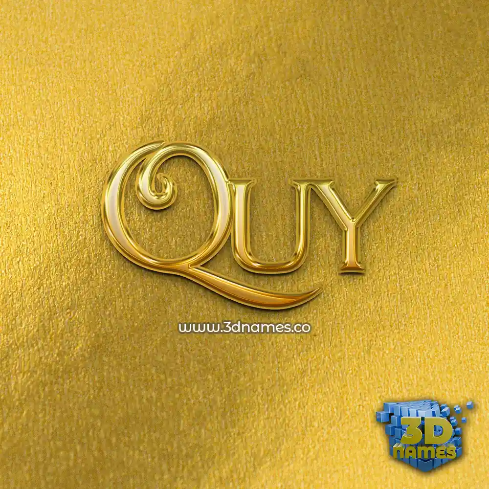 quy in All Gold style - 3D name wallpaper