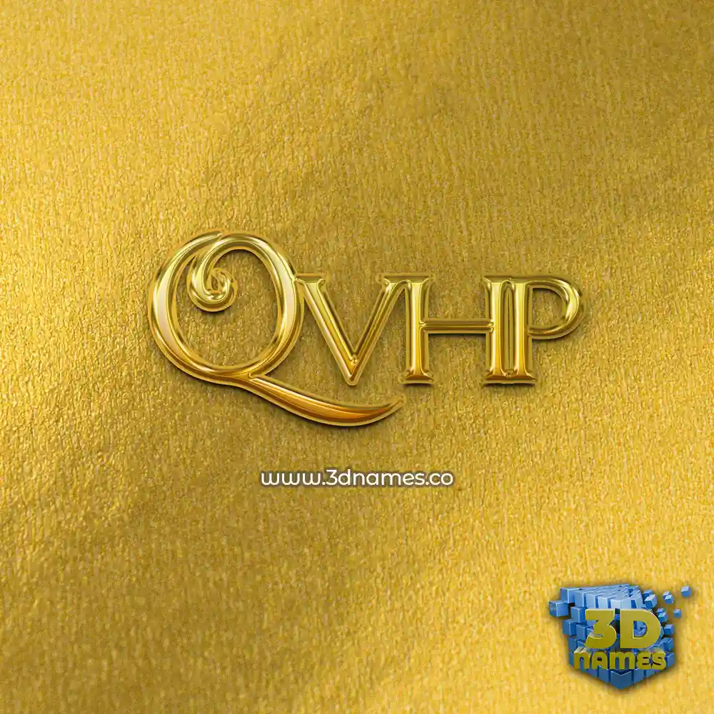 qvhp in All Gold style - 3D name wallpaper