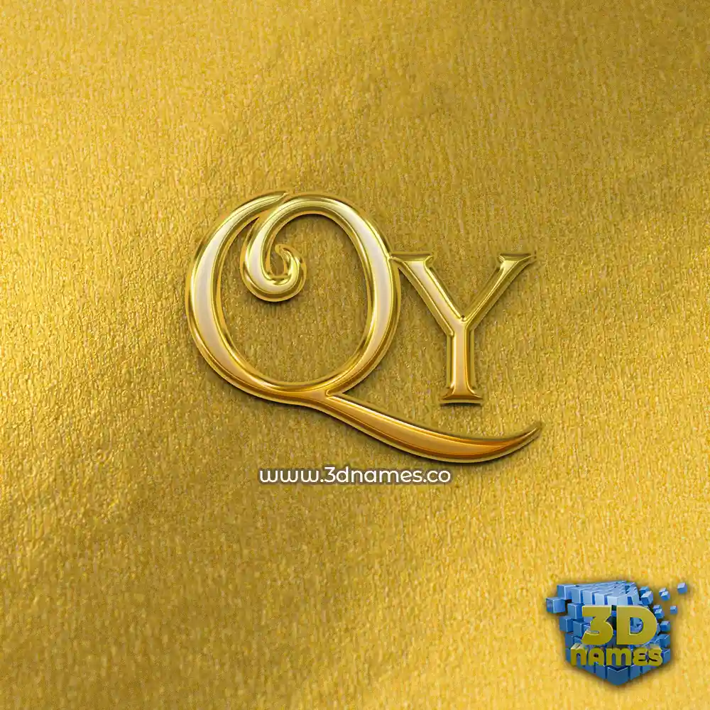 qy in All Gold style - 3D name wallpaper