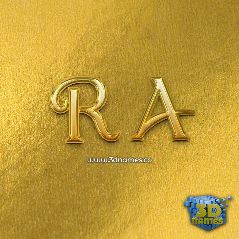 r a in All Gold style - 3D name wallpaper