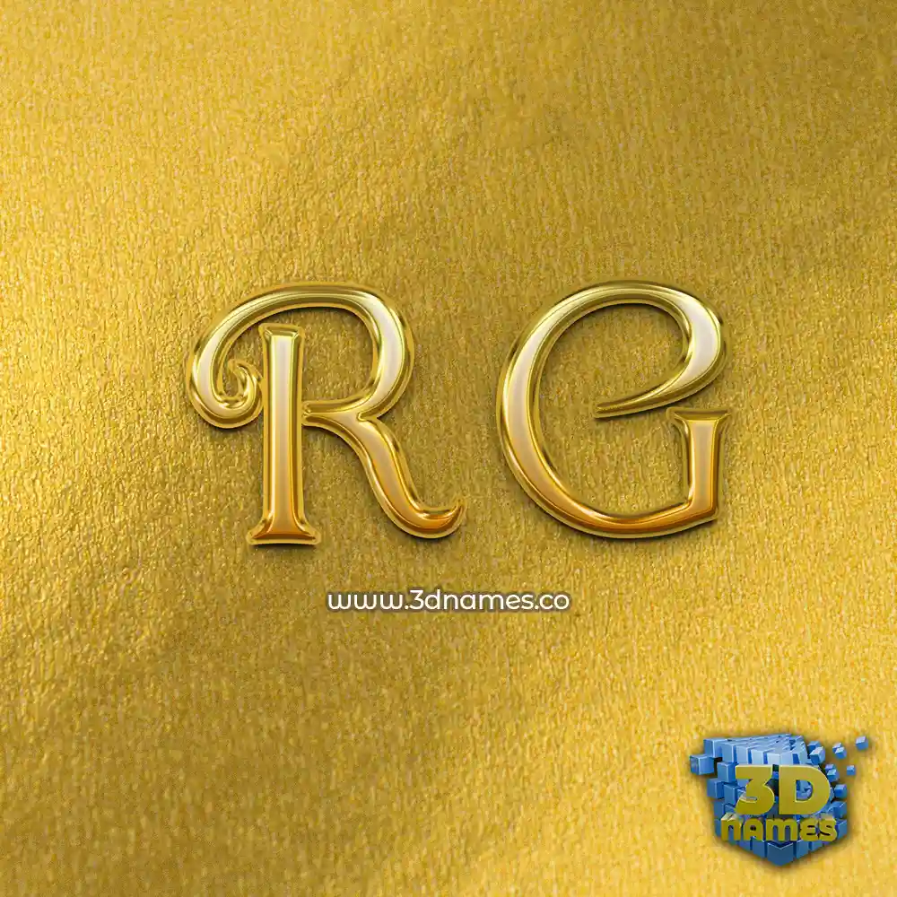 r g in All Gold style - 3D name wallpaper