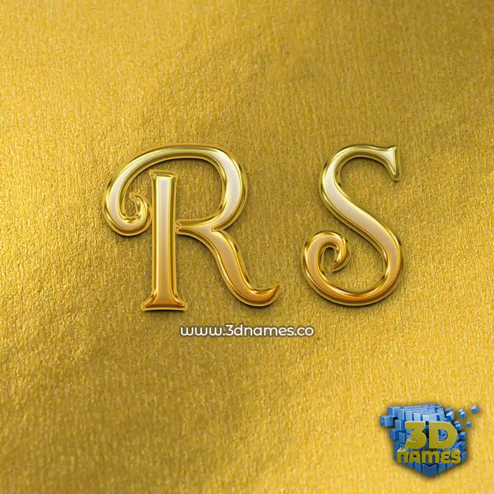 r s in All Gold style - 3D name wallpaper