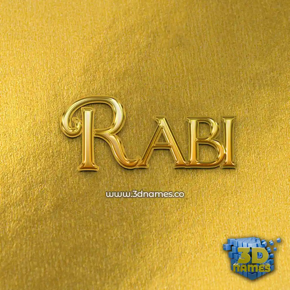 rabi in All Gold style - 3D name wallpaper