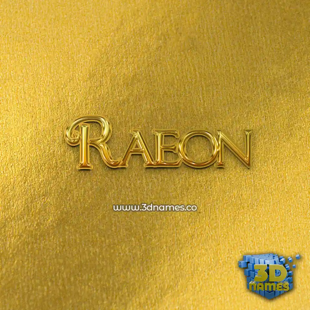 raeon in All Gold style - 3D name wallpaper