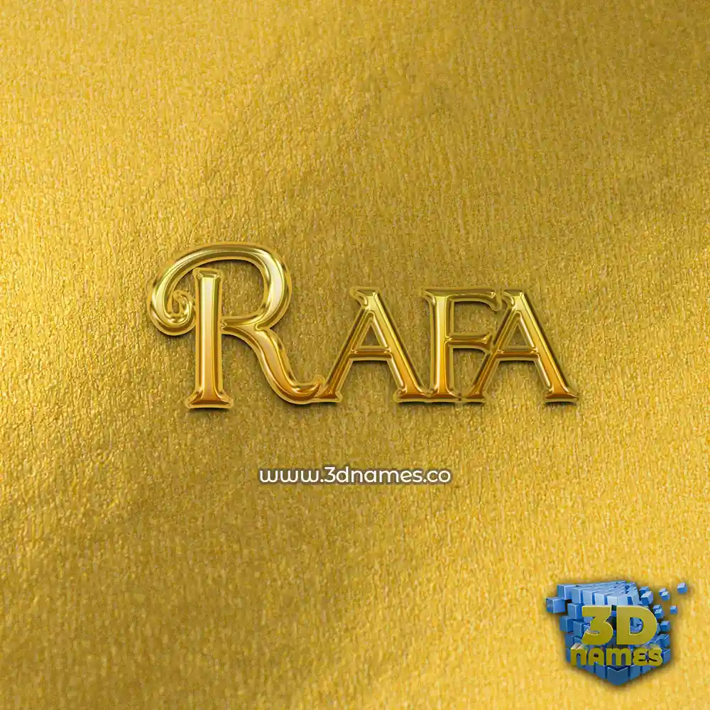 rafa in All Gold style - 3D name wallpaper