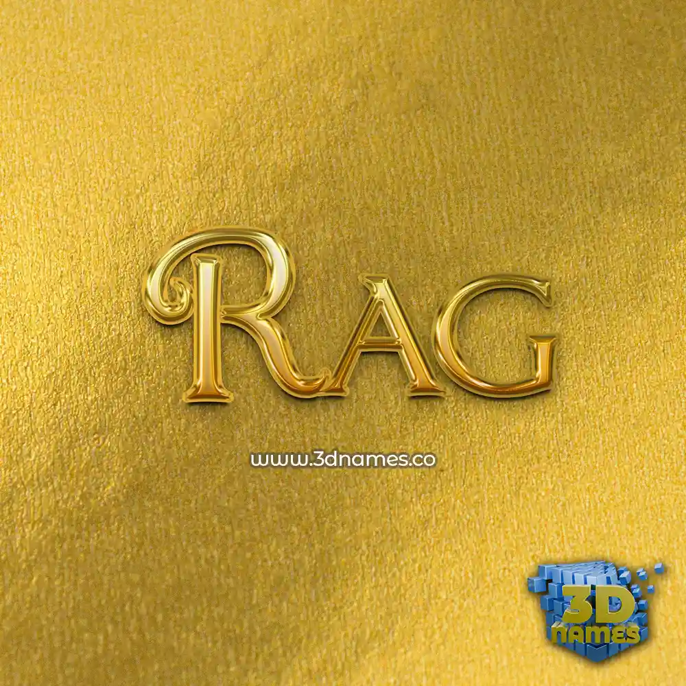 rag in All Gold style - 3D name wallpaper