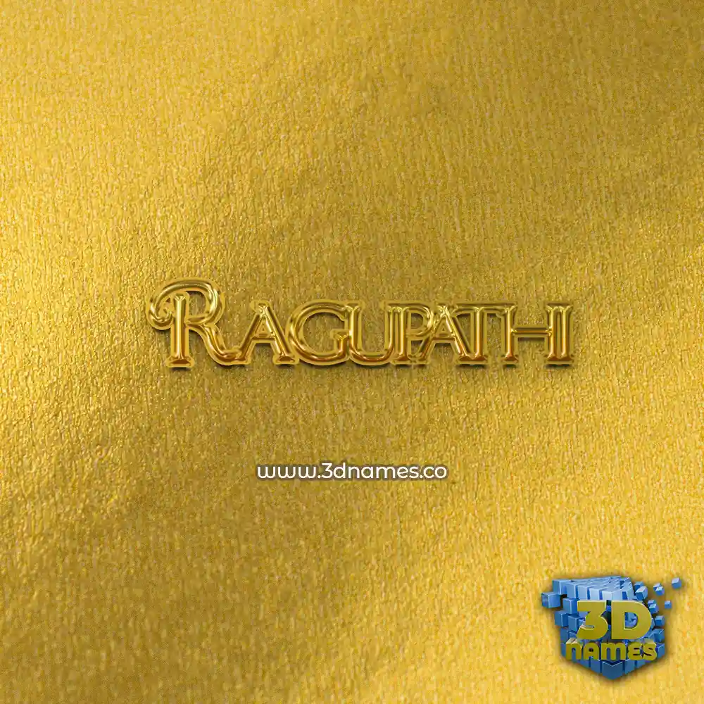 ragupathi in All Gold style - 3D name wallpaper