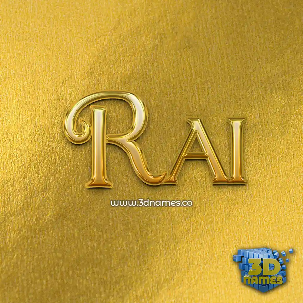 rai in All Gold style - 3D name wallpaper