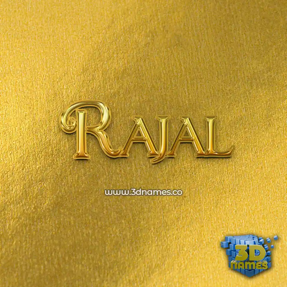rajal in All Gold style - 3D name wallpaper