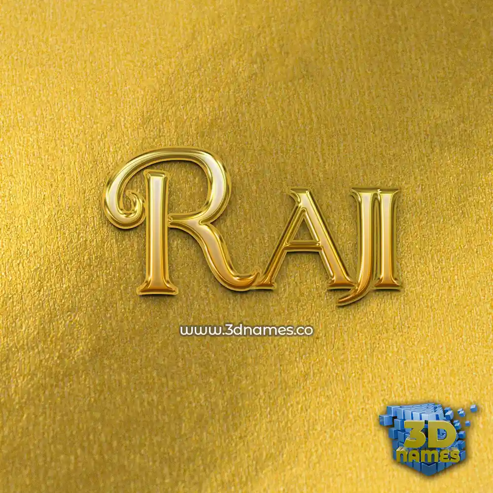 raji in All Gold style - 3D name wallpaper