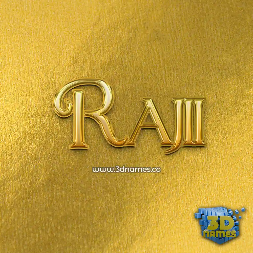 rajii in All Gold style - 3D name wallpaper