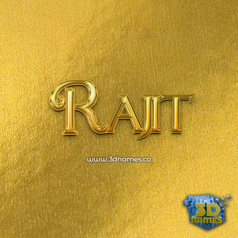 rajit in All Gold style - 3D name wallpaper