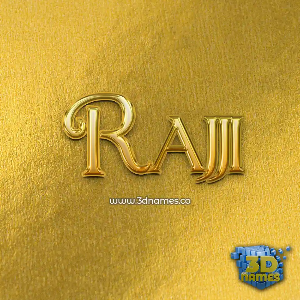 rajji in All Gold style - 3D name wallpaper