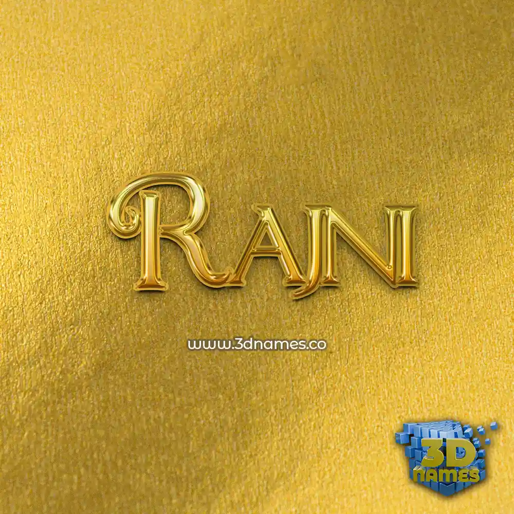 rajni in All Gold style - 3D name wallpaper