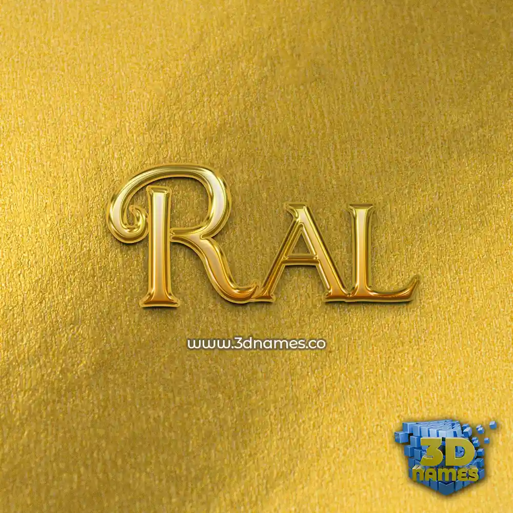 ral in All Gold style - 3D name wallpaper