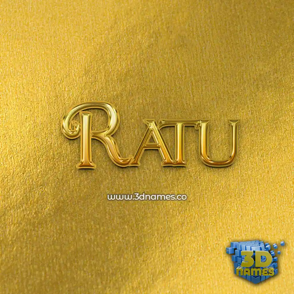 ratu in All Gold style - 3D name wallpaper