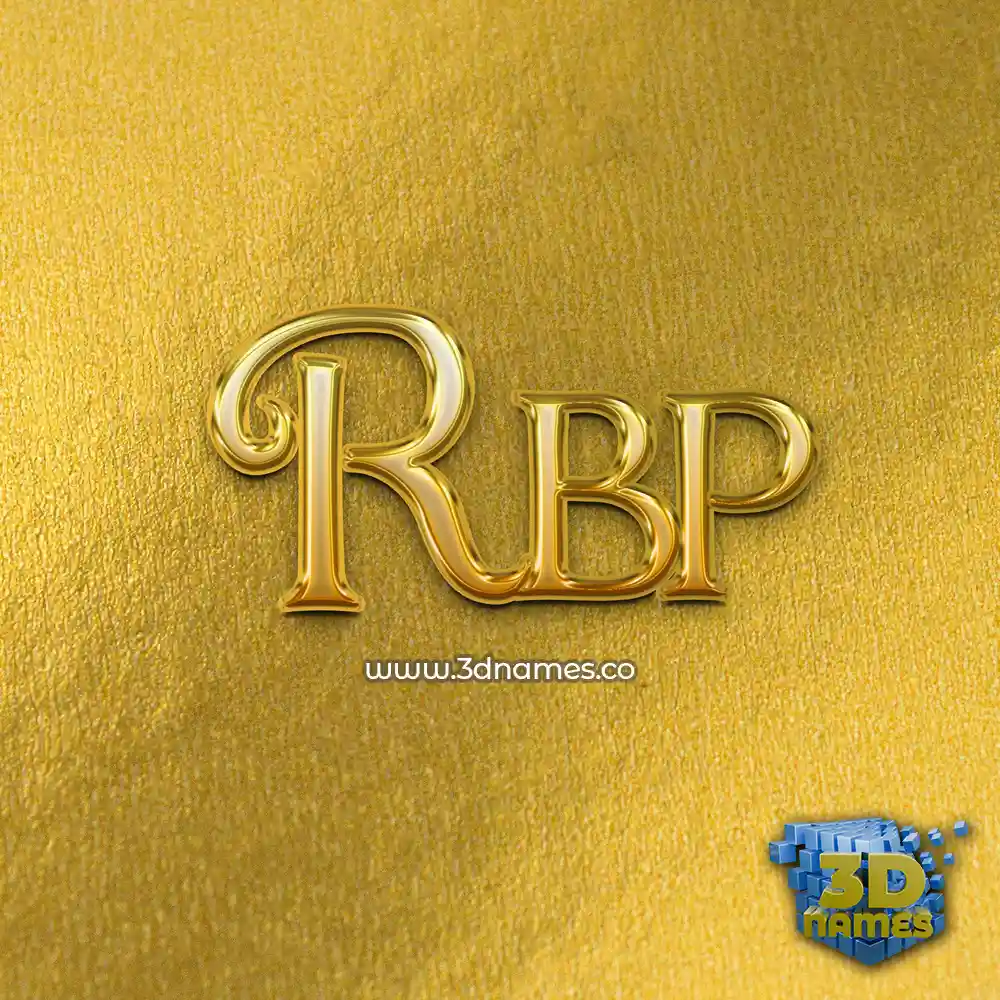 rbp in All Gold style - 3D name wallpaper