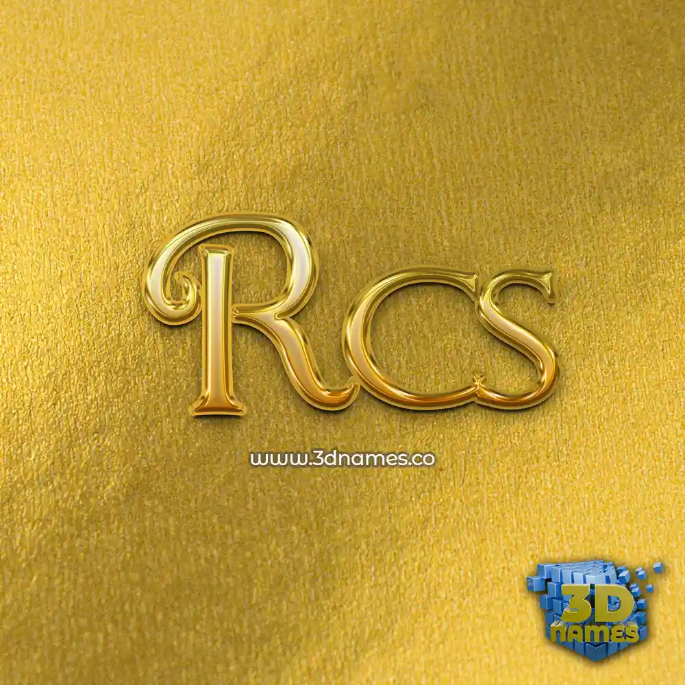 rcs in All Gold style - 3D name wallpaper