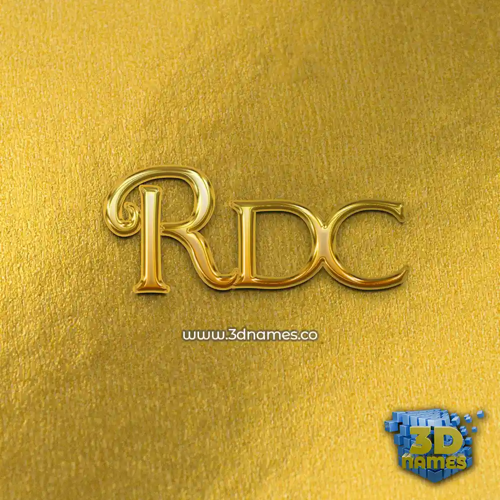 rdc in All Gold style - 3D name wallpaper
