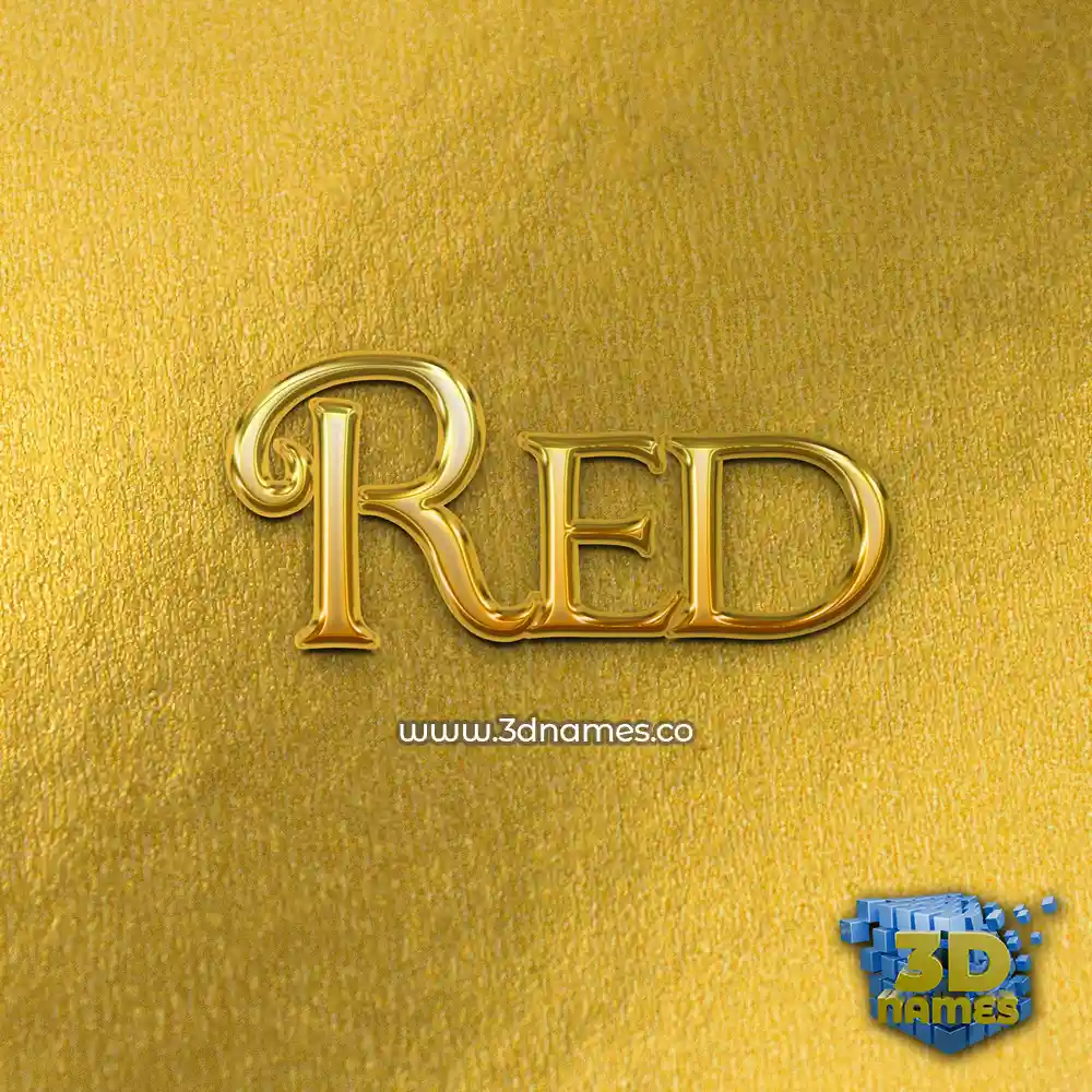 red in All Gold style - 3D name wallpaper