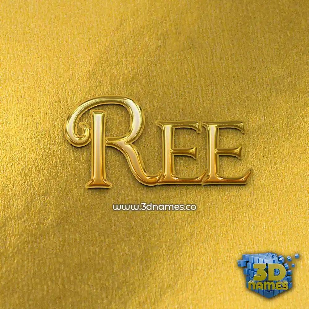 ree in All Gold style - 3D name wallpaper