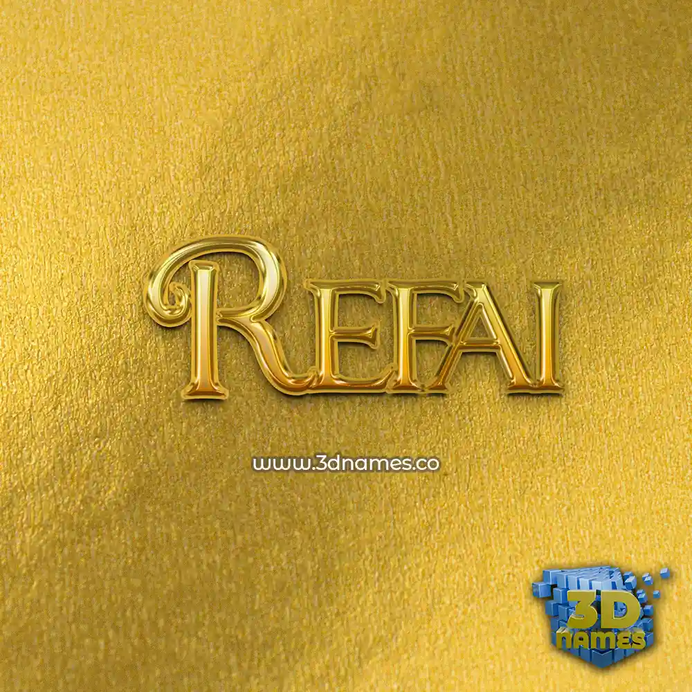 refai in All Gold style - 3D name wallpaper