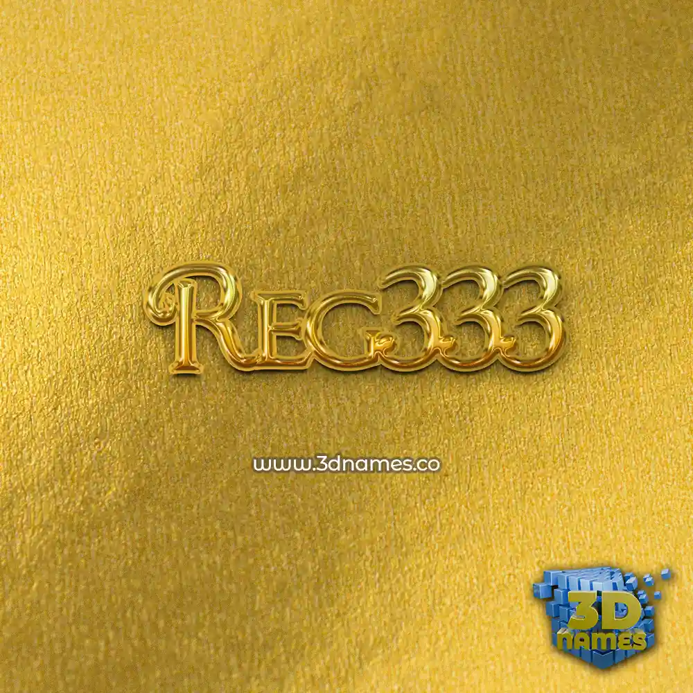 reg333 in All Gold style - 3D name wallpaper
