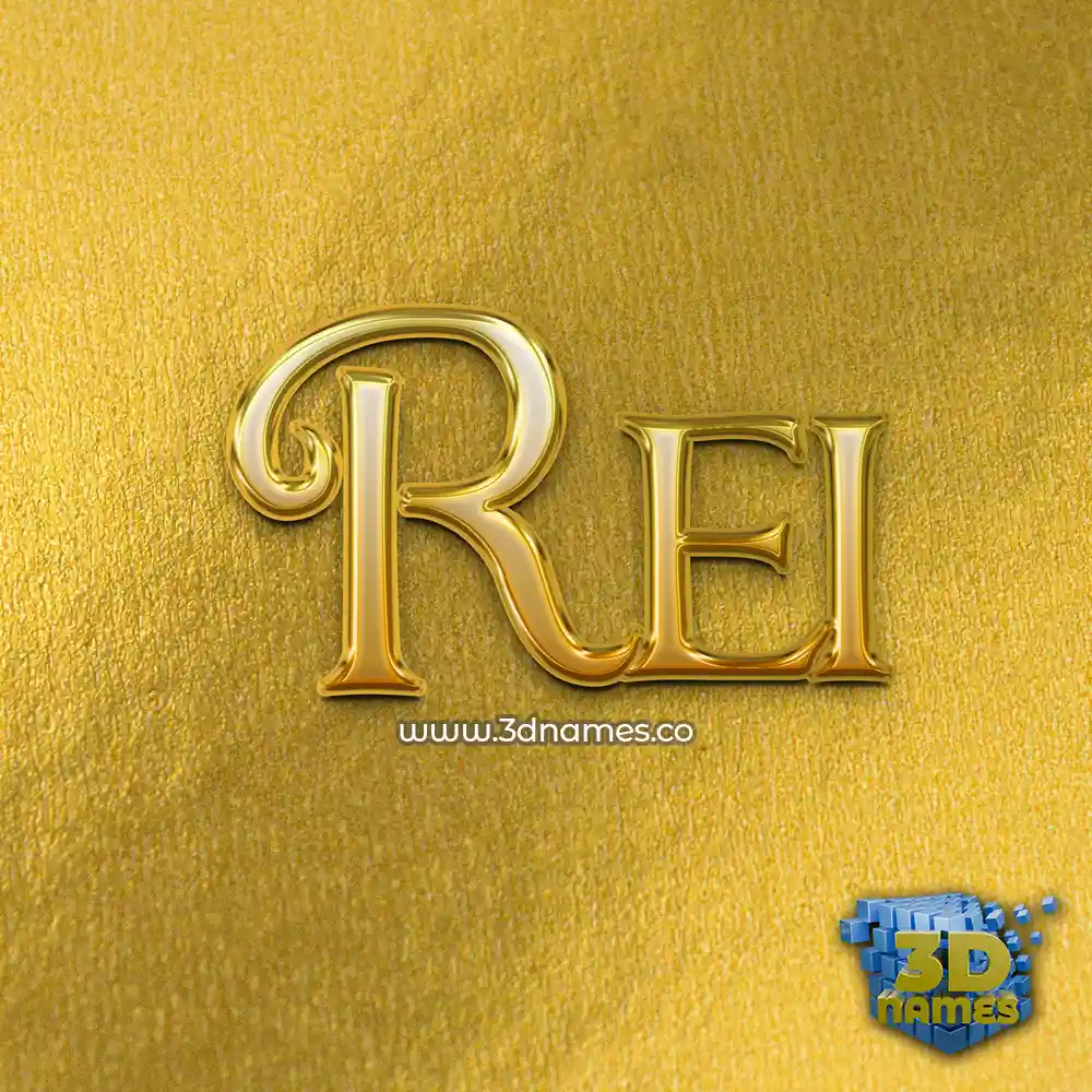 rei in All Gold style - 3D name wallpaper