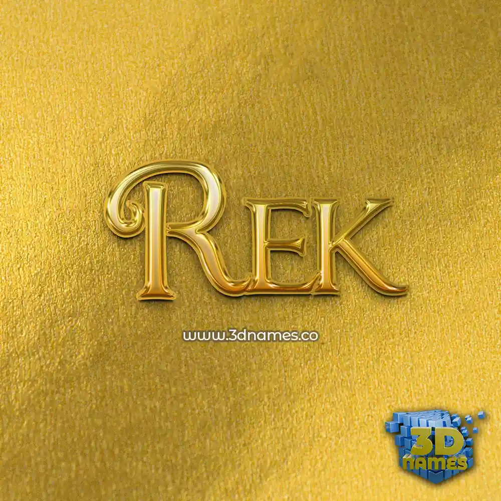 rek in All Gold style - 3D name wallpaper