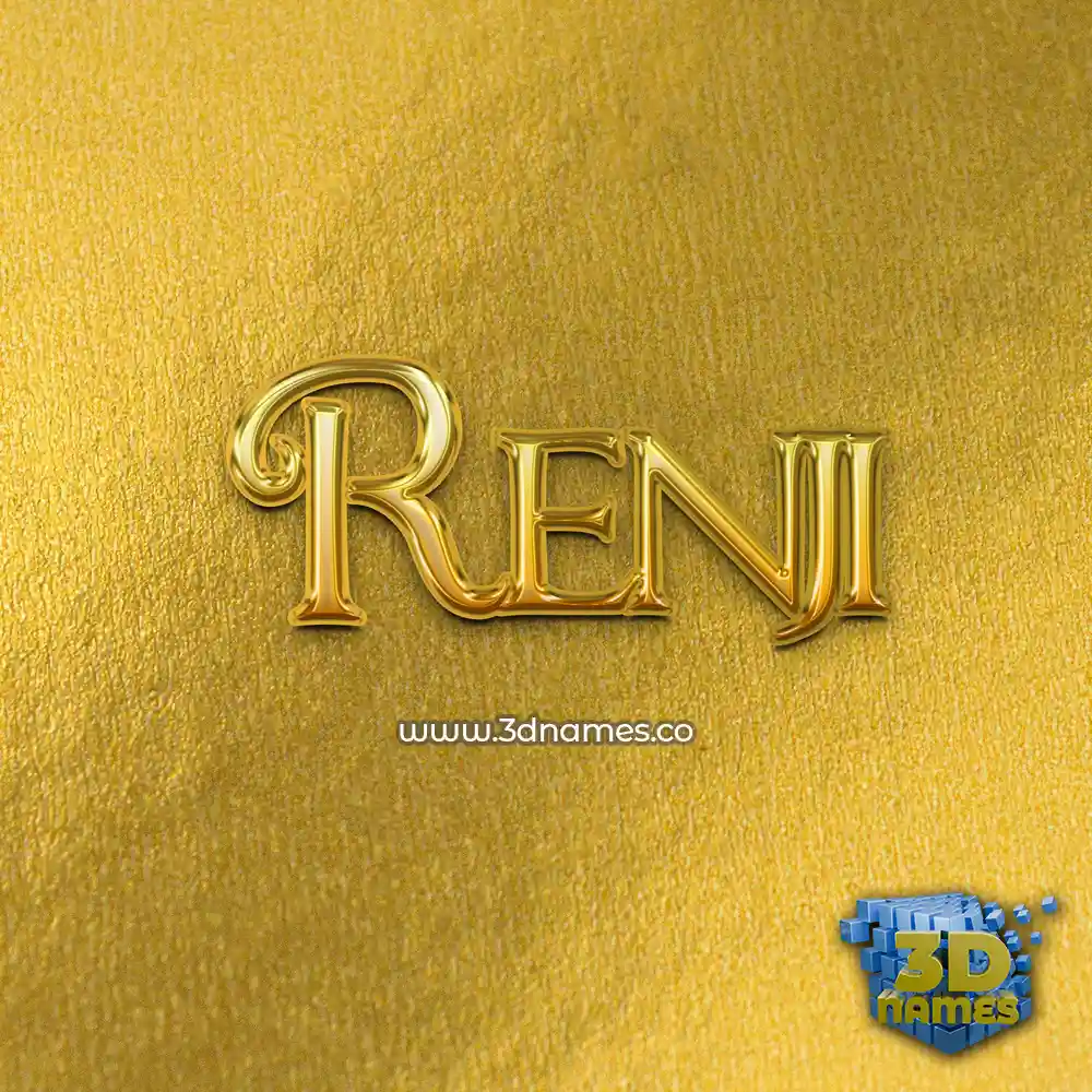 renji in All Gold style - 3D name wallpaper