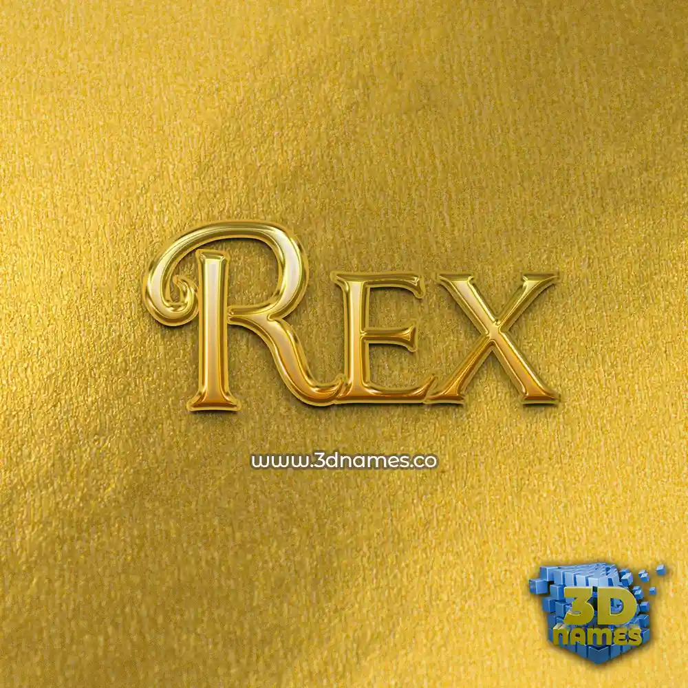 rex in All Gold style - 3D name wallpaper