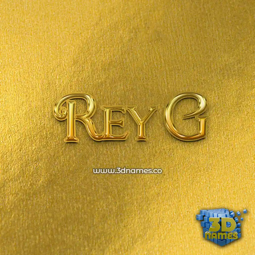 rey g in All Gold style - 3D name wallpaper