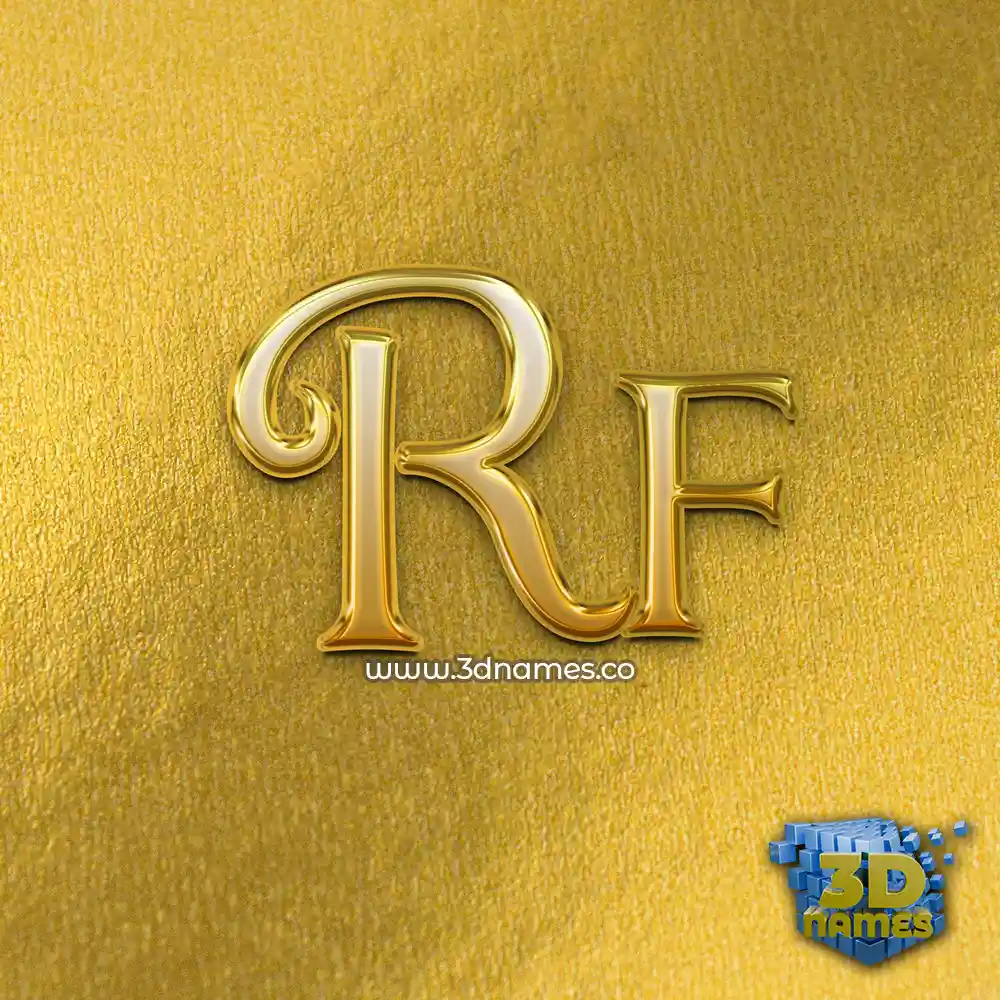 rf in All Gold style - 3D name wallpaper