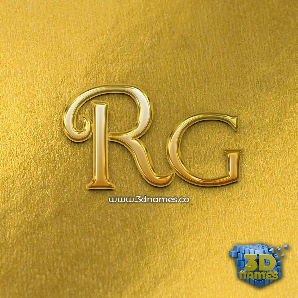 rg in All Gold style - 3D name wallpaper